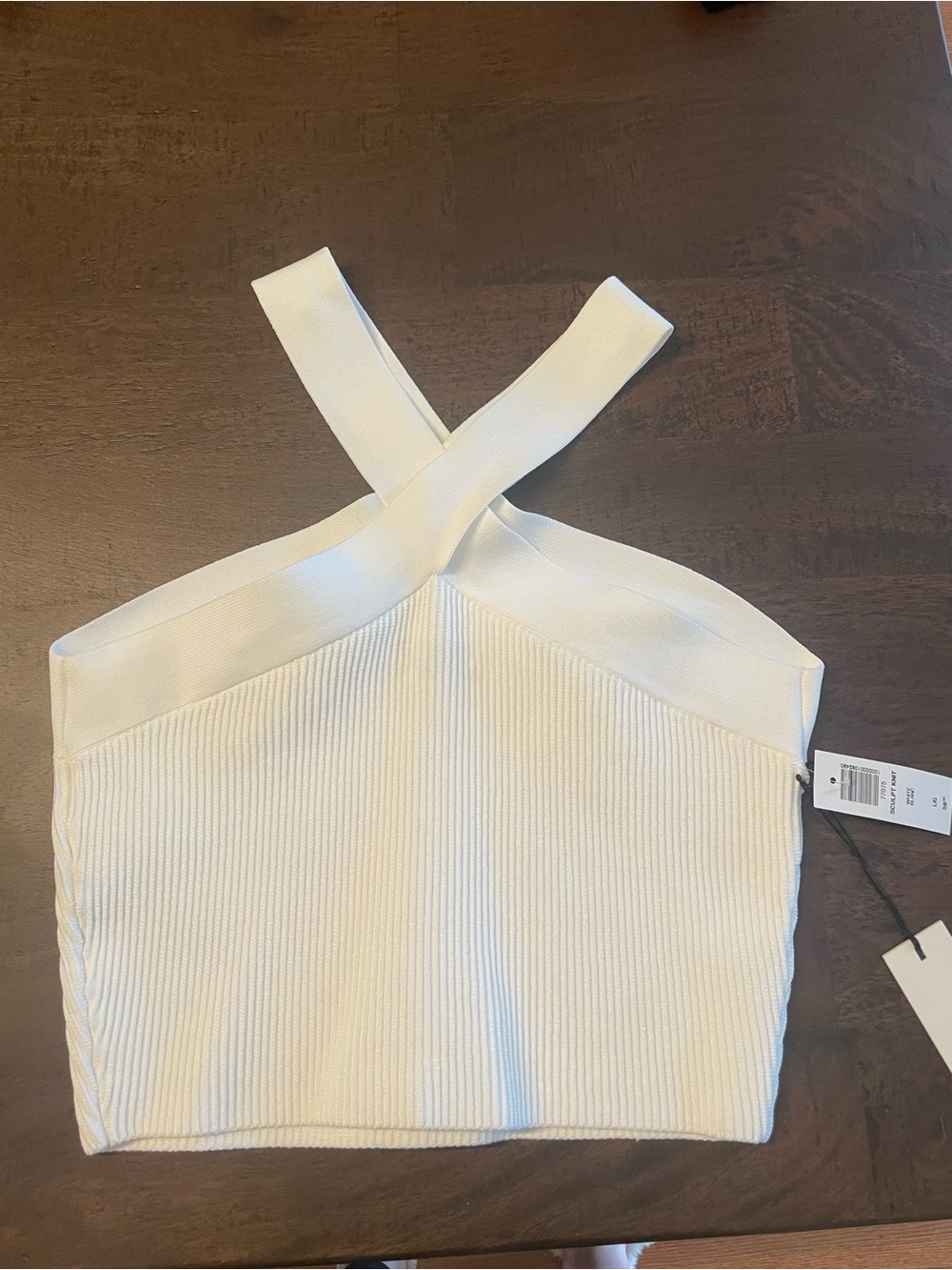 White Sculpt Knit Tank Top Babaton